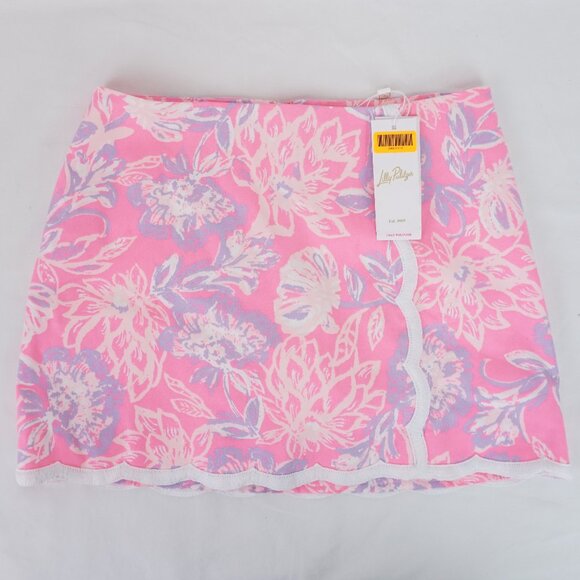 Lily Pulitzer Michelina Floral Mini Skort in Rousseau Pink & Zen Garden - Size 0 - Picture 3 of 9